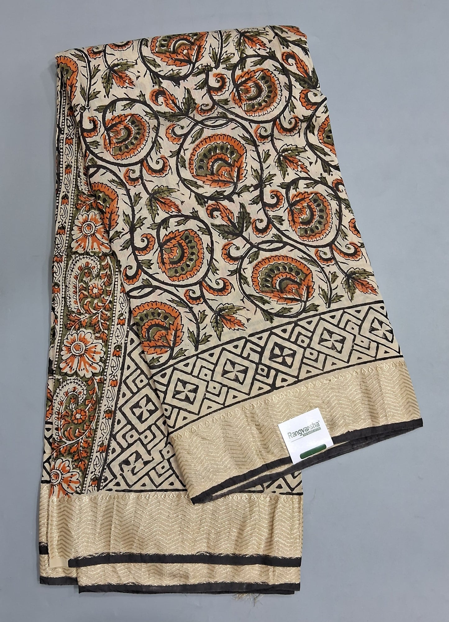 Off White maheshwari Cotton Saree
