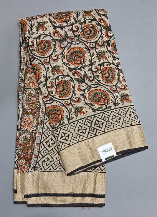 Off White maheshwari Cotton Saree