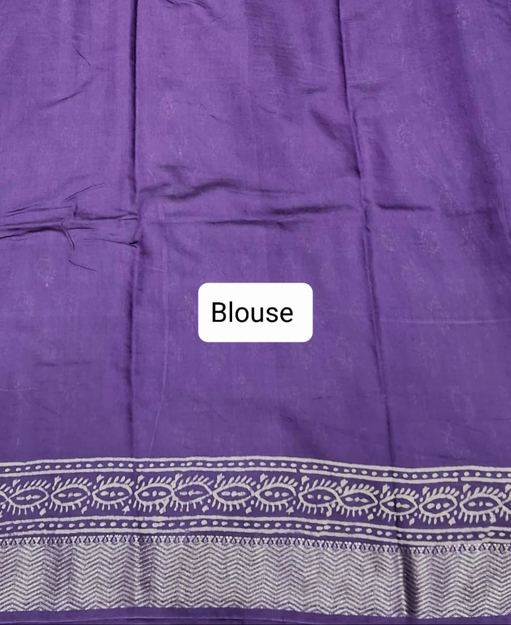 Lavender Maheshwari cotton saree Blouse