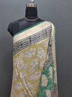 Light yellow Maheshwari cotton saree 1