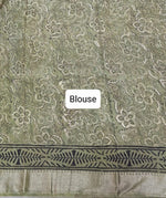Mehendi green Maheshwari cotton saree Blouse