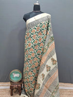 Cream Maheshwari cotton saree 