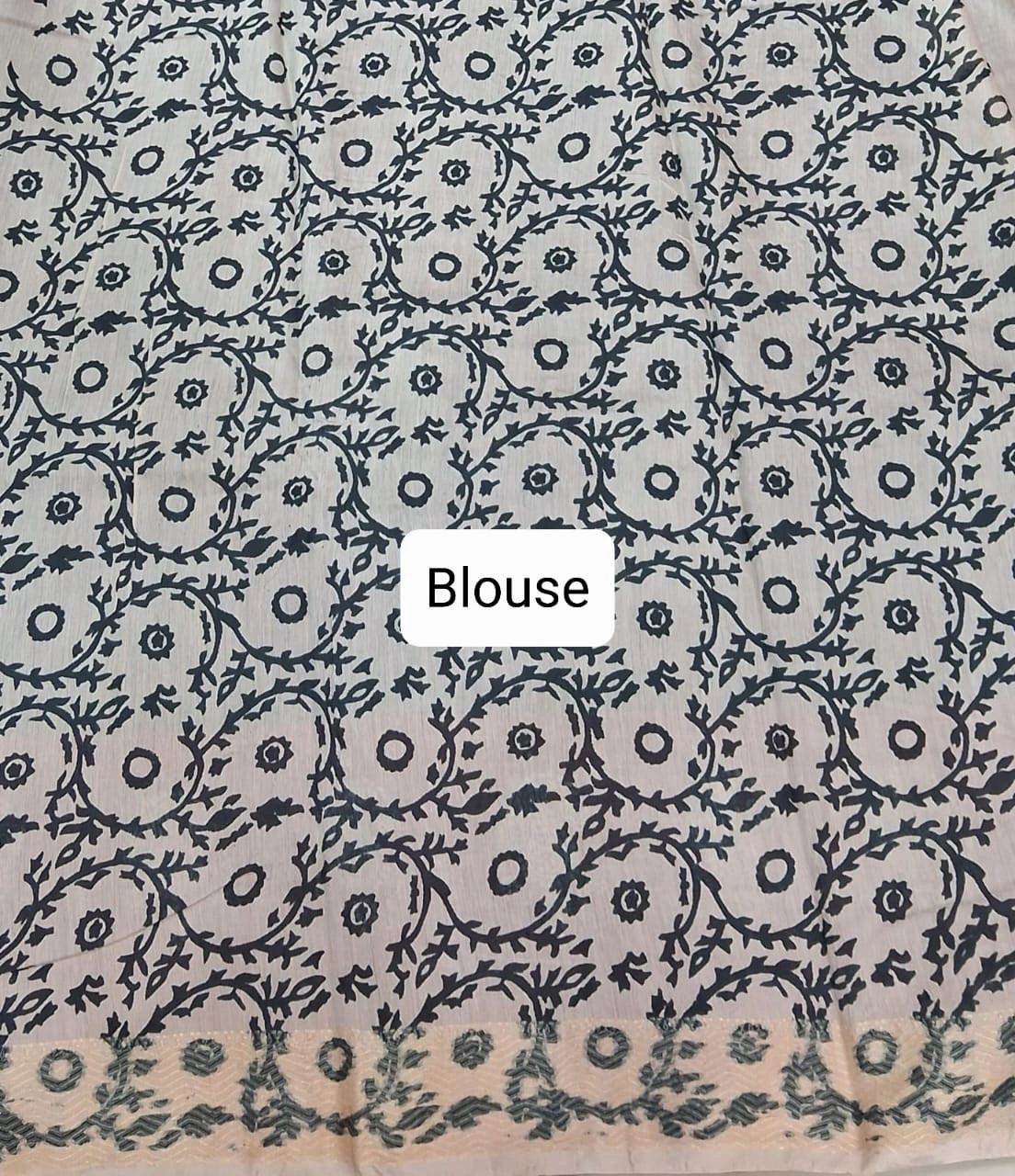 Black plain Maheshwari cotton saree Blouse