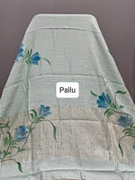 Light mint green Maheshwari cotton saree Pallu
