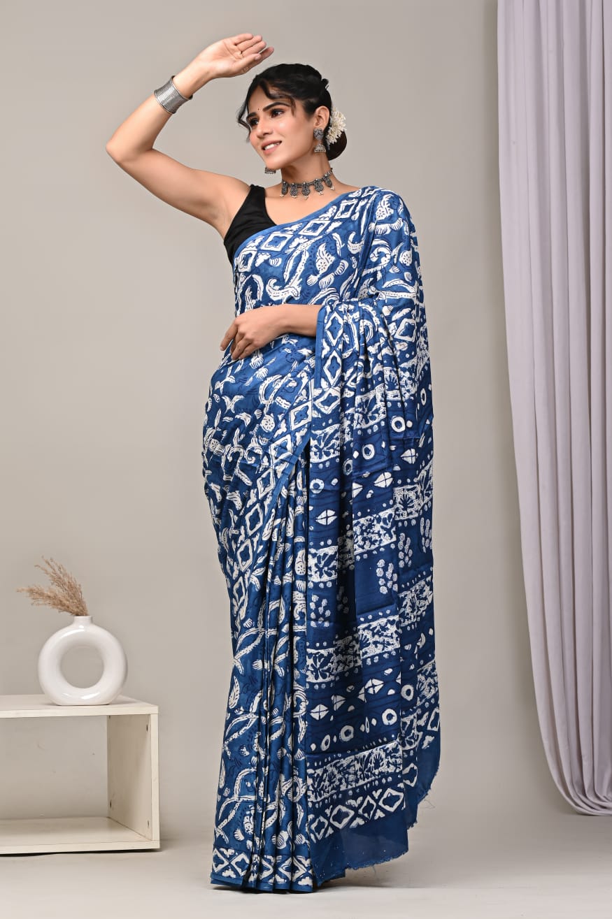 Blue Modal Silk Saree 