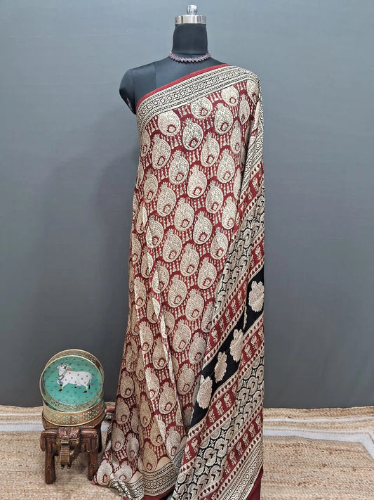 Red Modal Silk Saree