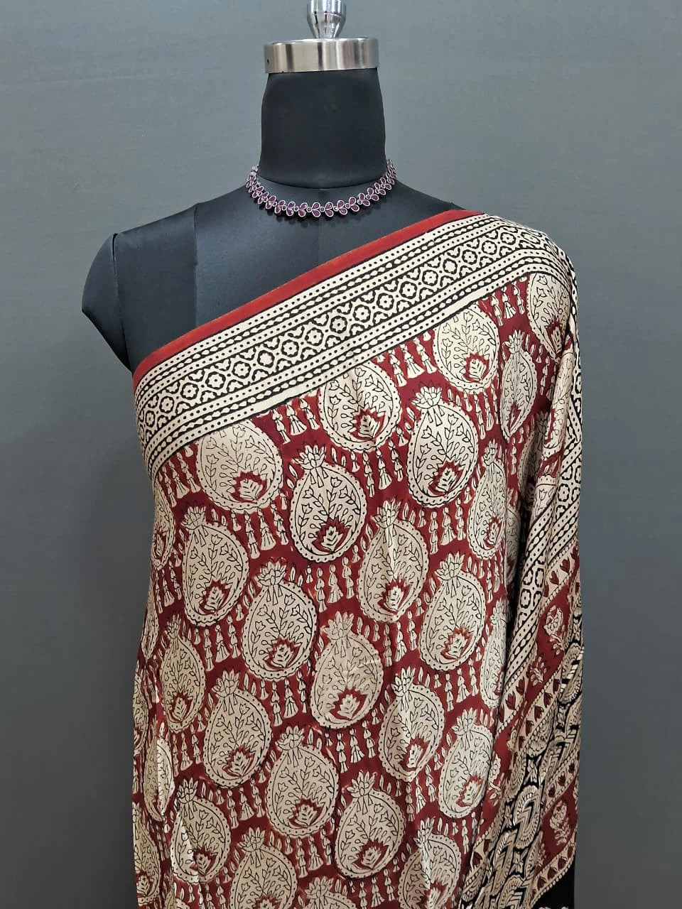 Red Modal Silk Saree