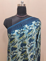  Beige Baby Blue Pure Modal Silk Saree 1  