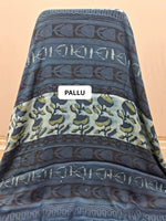  Beige Baby Blue Pure Modal Silk Saree  pallu