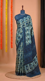  Beige Baby Blue Pure Modal Silk Saree 