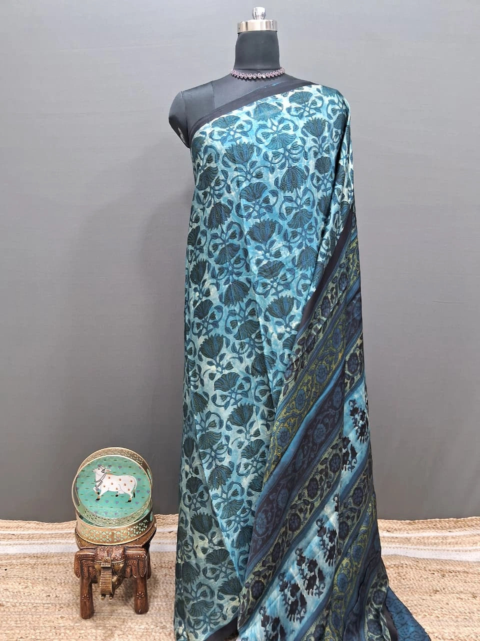 Baby Blue Modal Silk Saree