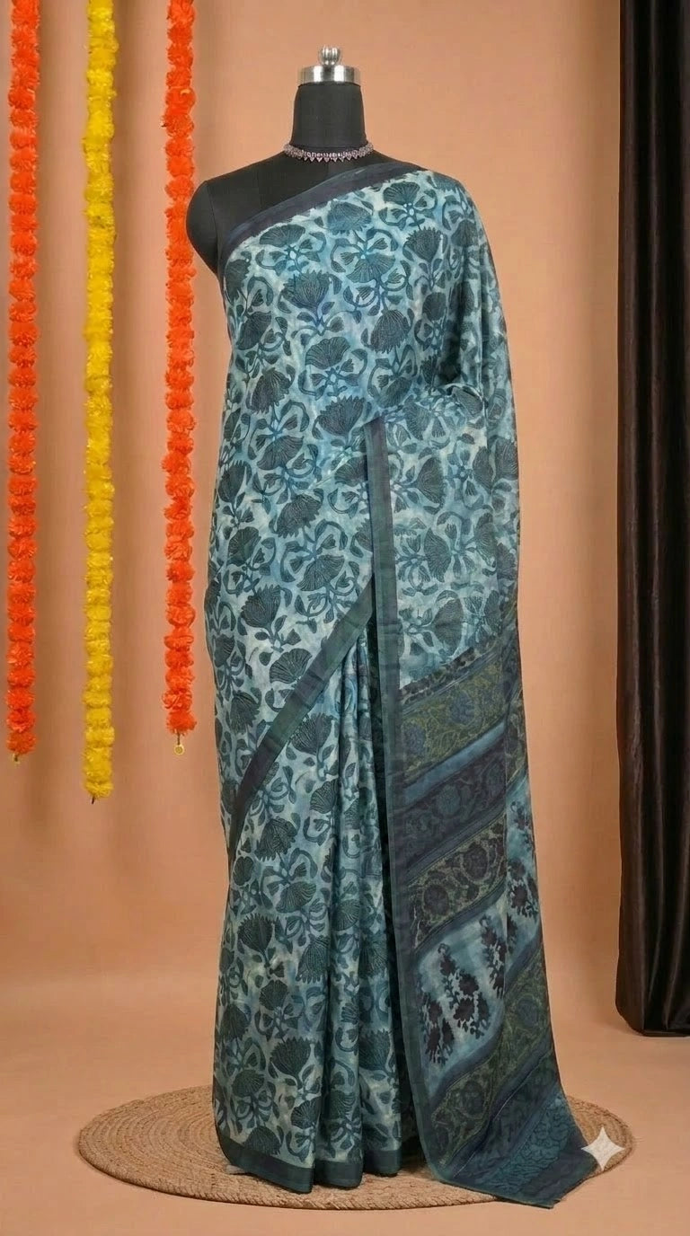 Baby Blue Modal Silk Saree