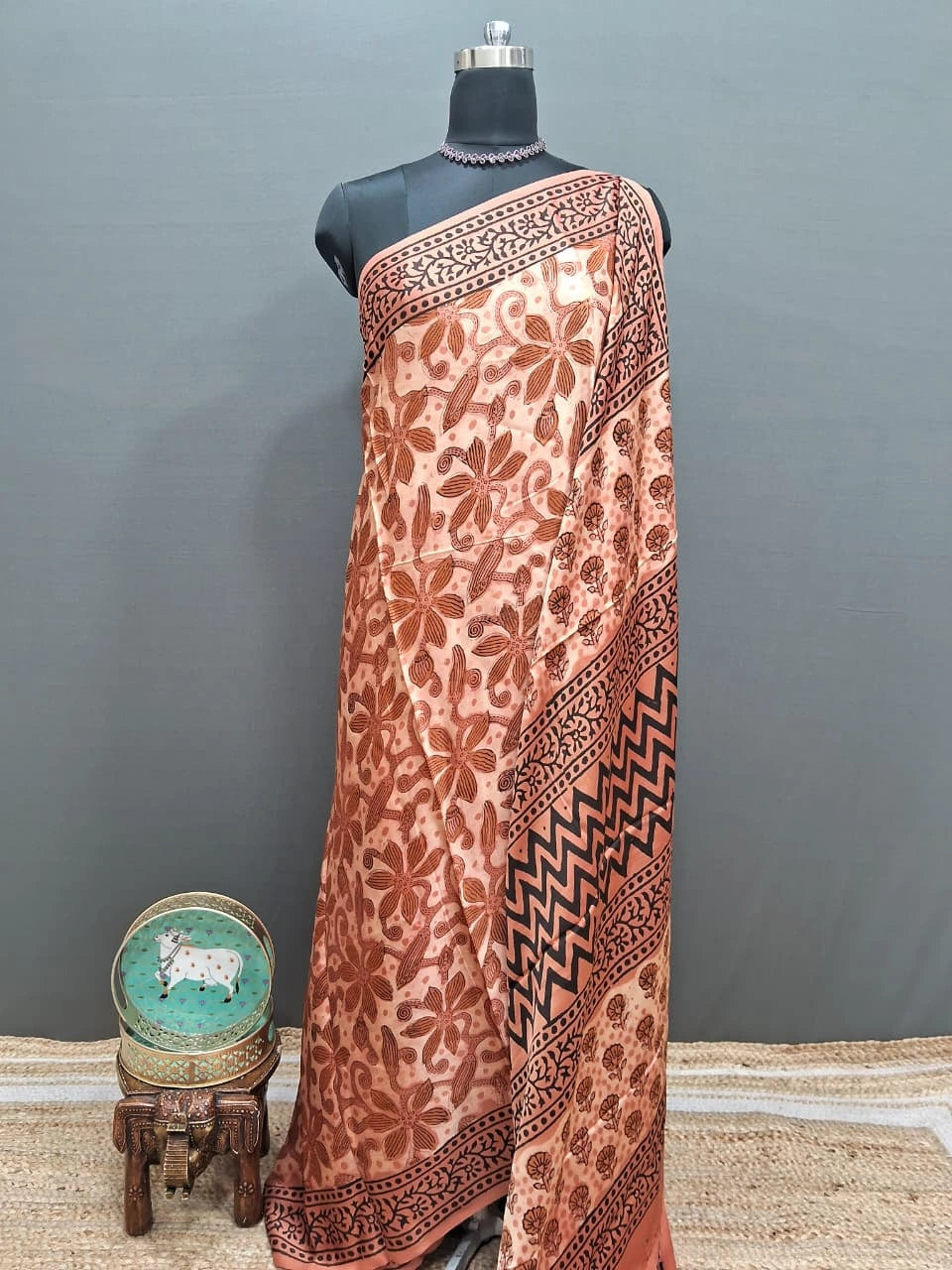 Peach Modal Silk Saree