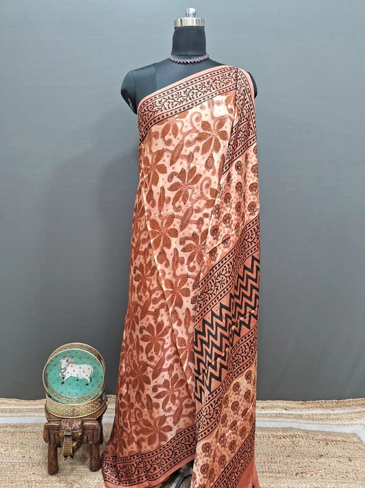 Peach Modal Silk Saree