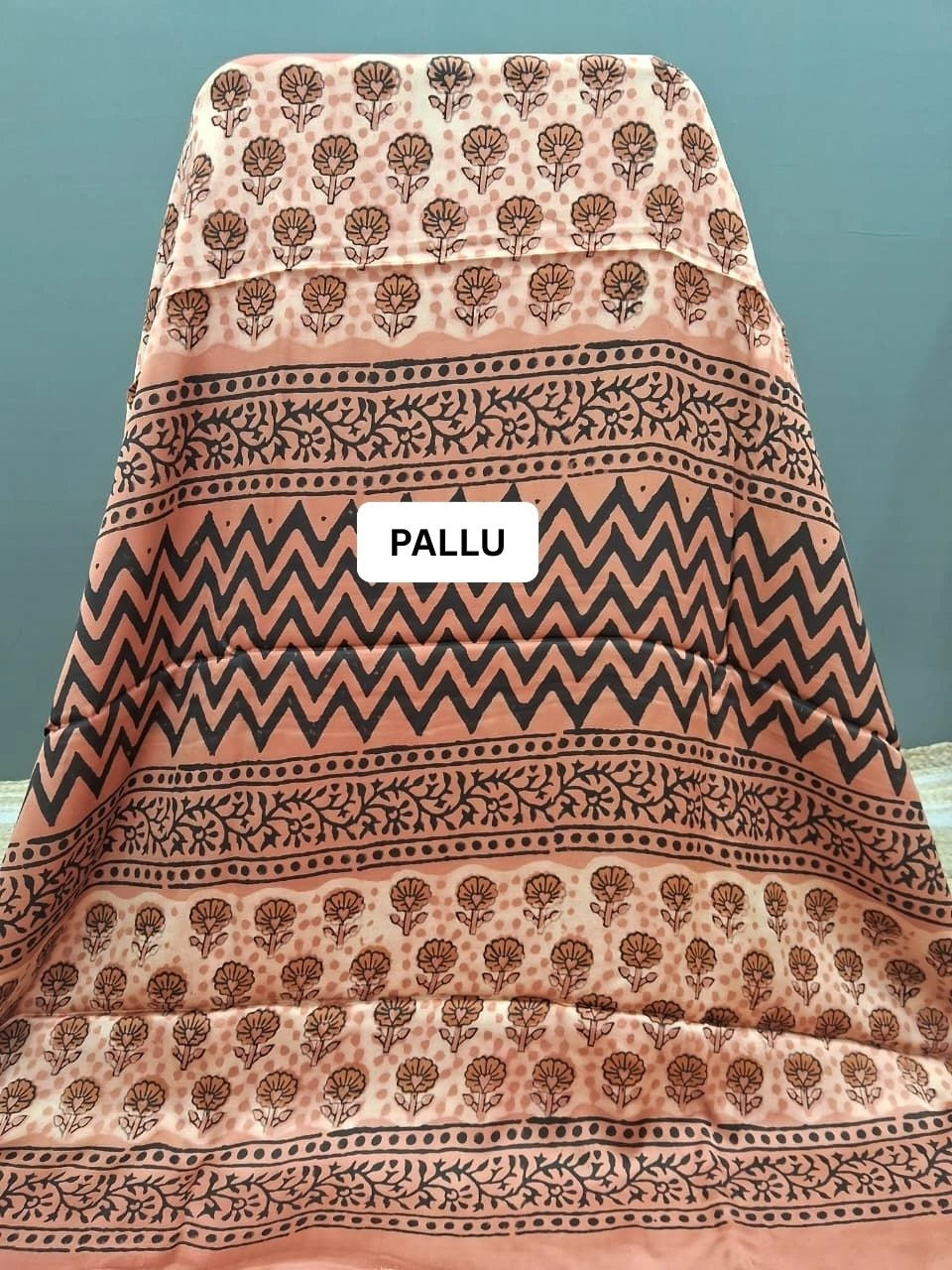 Peach Modal Silk Saree Pallu