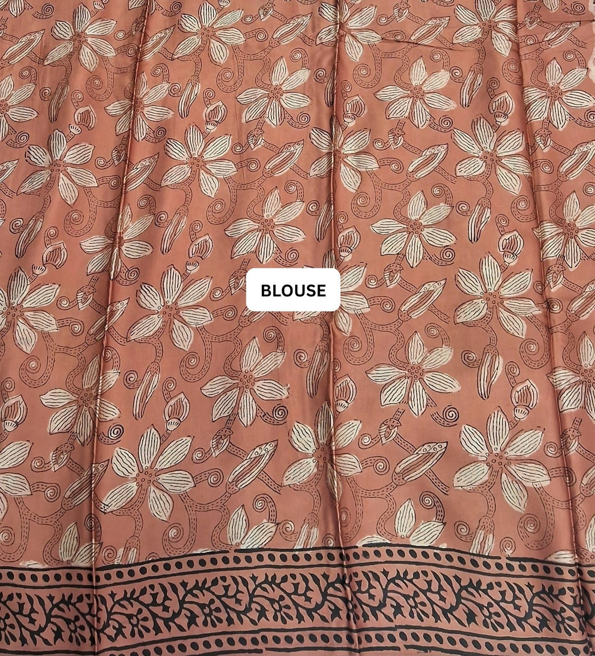 Peach Modal Silk Saree Blouse