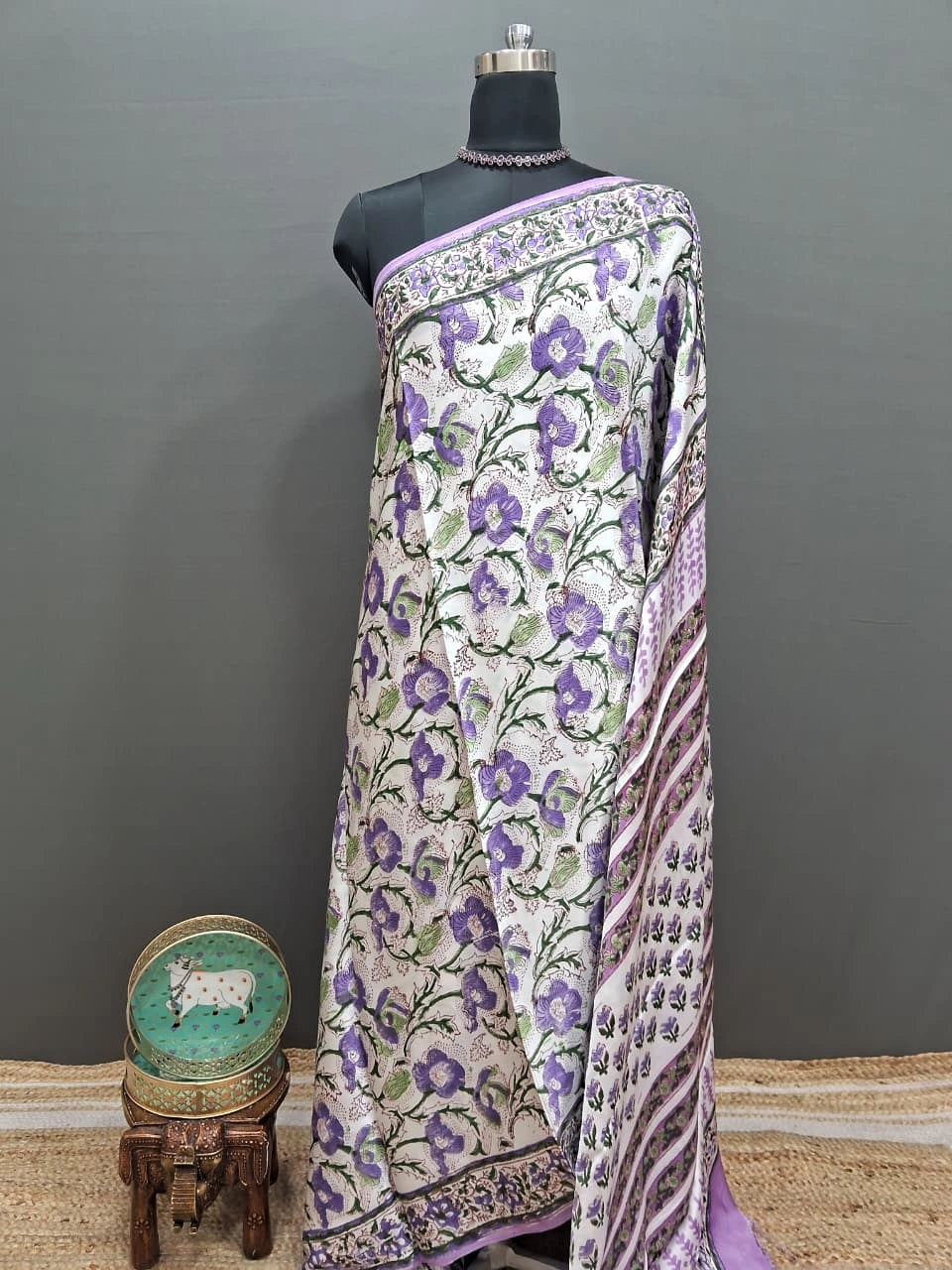 White Modal Silk Festive Saree