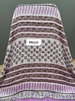 White Pure Modal Silk Saree pallu