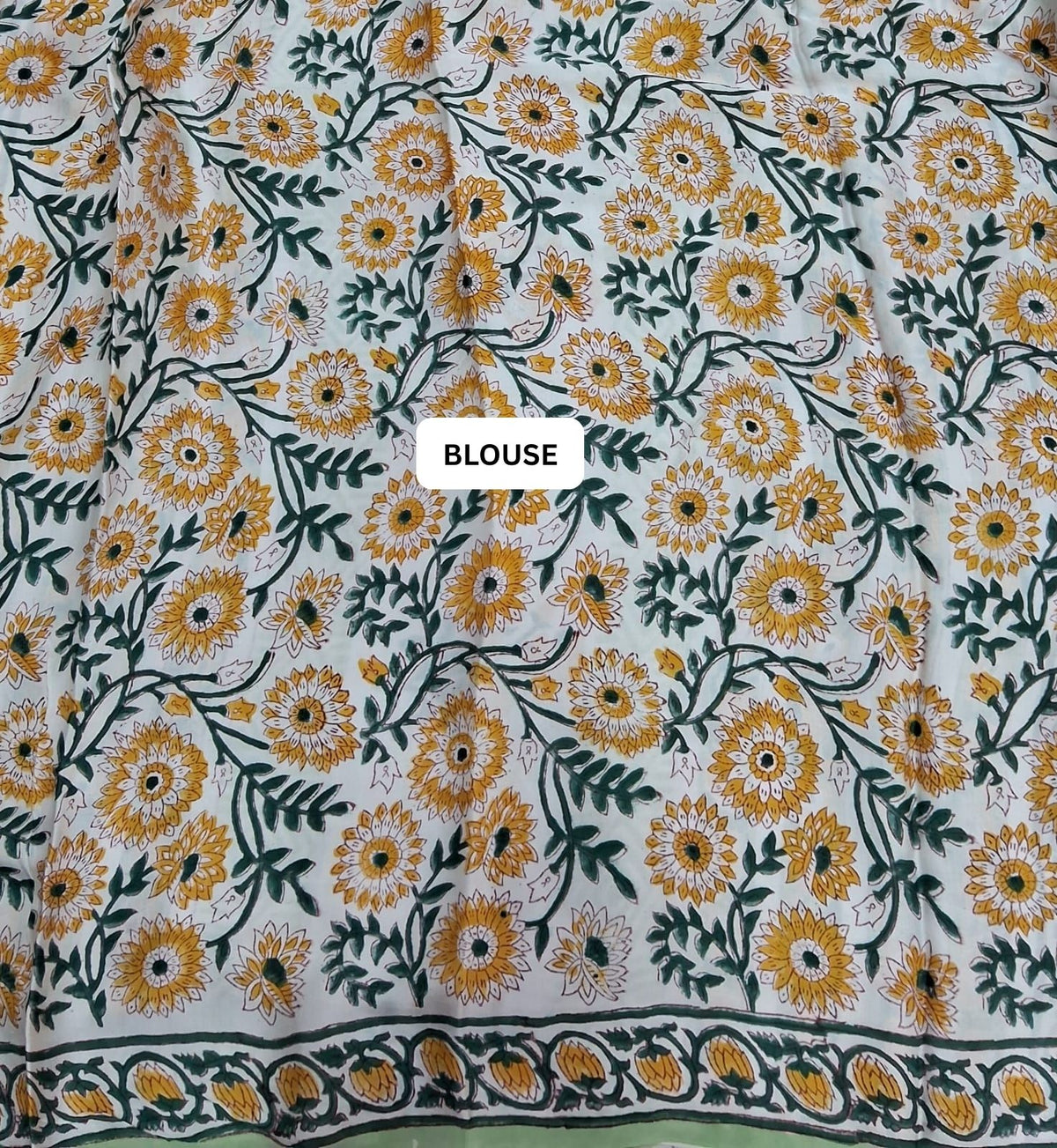 Pista Green Modal Silk Saree blouse