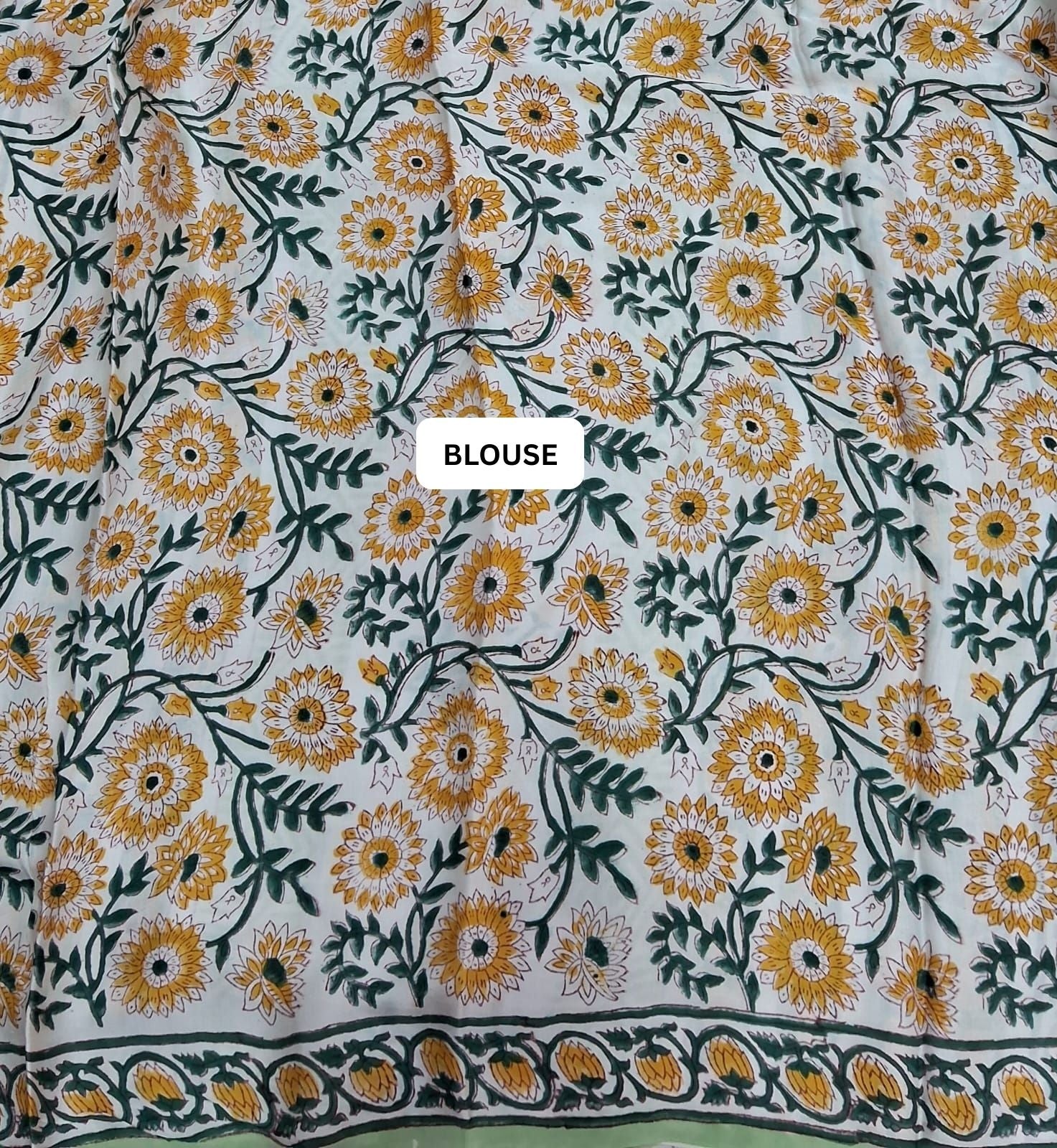 Pista Green Modal Silk Saree blouse