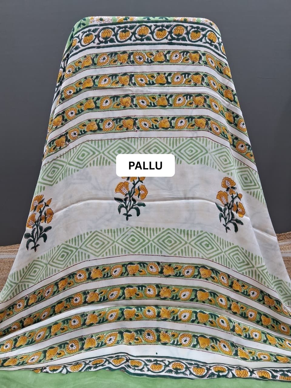 Pista Green Modal Silk Saree pallu