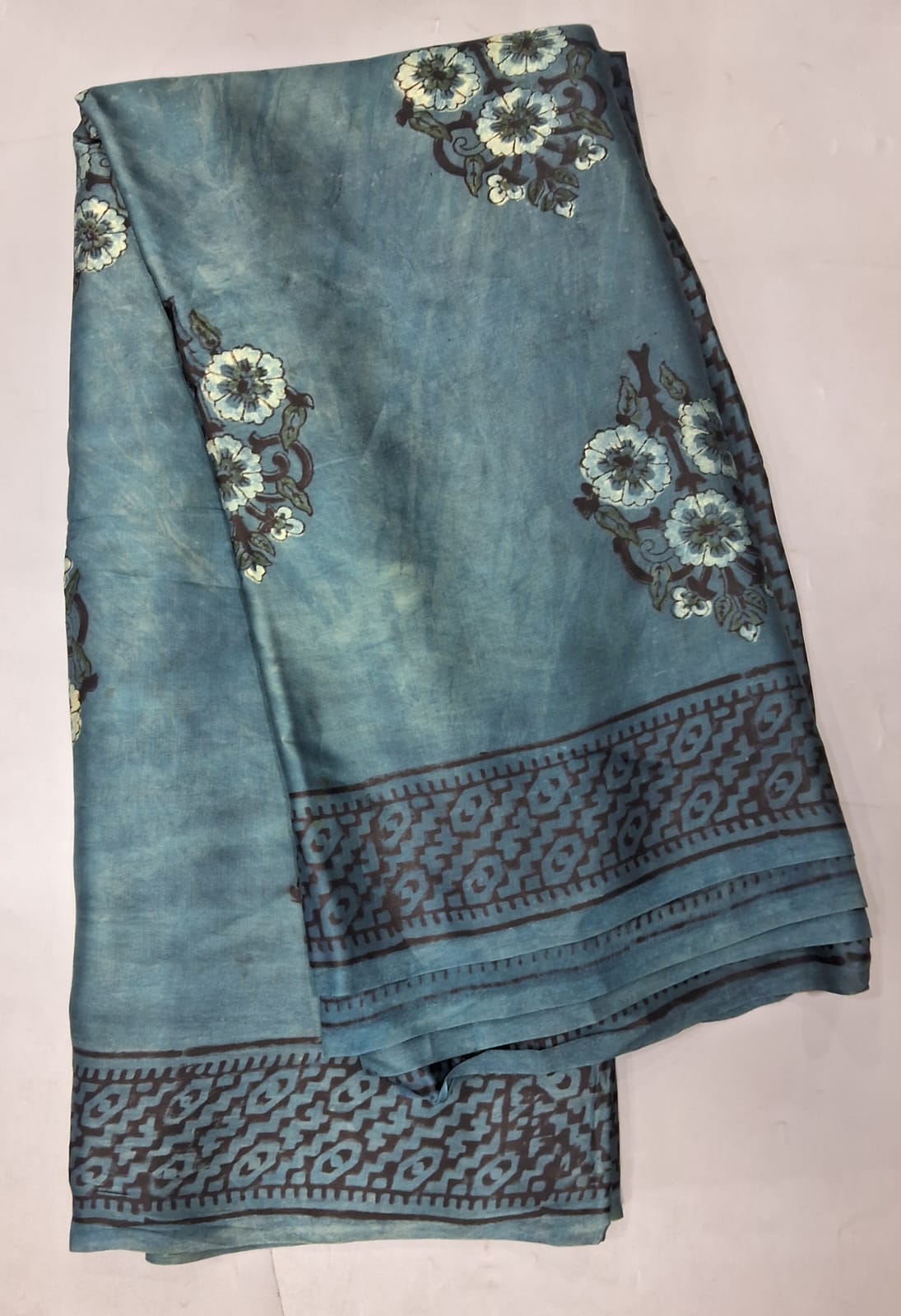 Stone Blue Modal Silk Saree