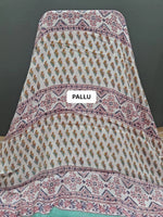 Sea Blue Modal Silk Saree pallu