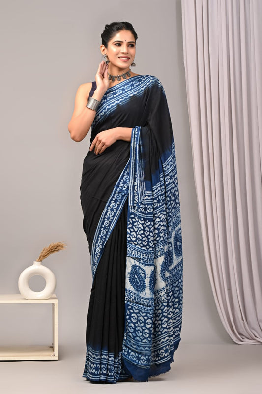 Black Modal Silk Saree