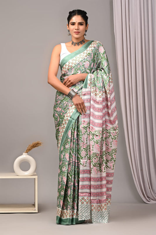 Soft Mint Blue Modal Silk Saree