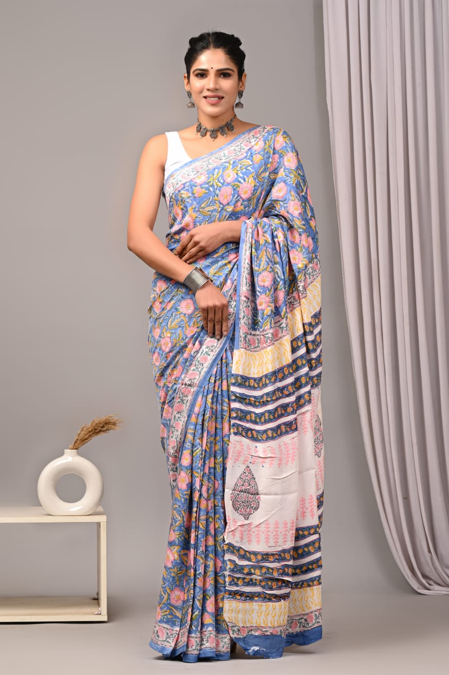 Blue Modal Silk Saree