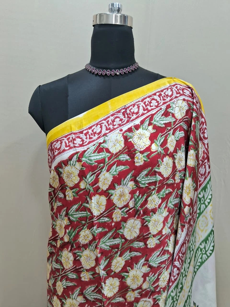 Tomato Red Modal Silk Saree 