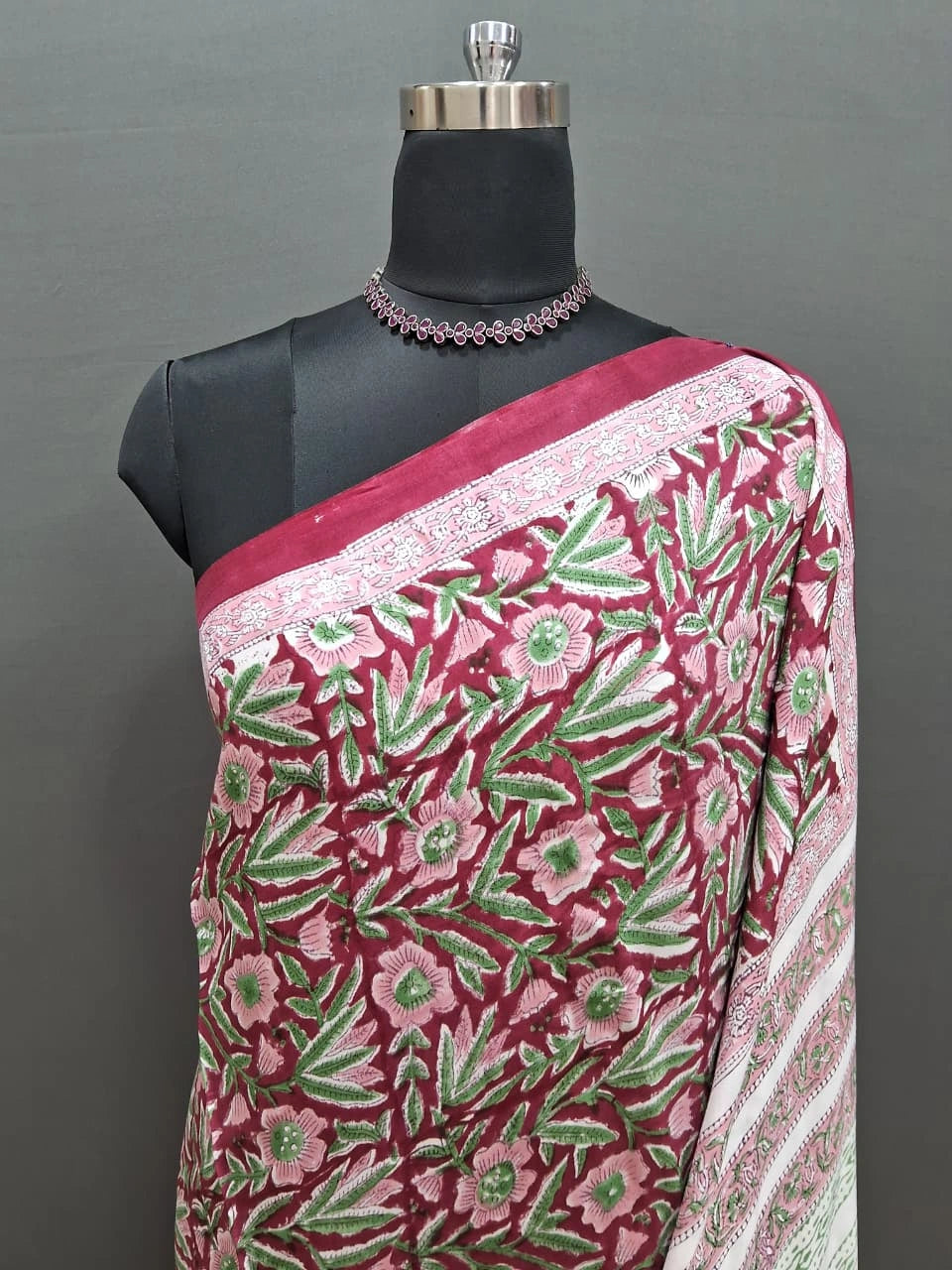 Fire Red Modal Silk Saree 