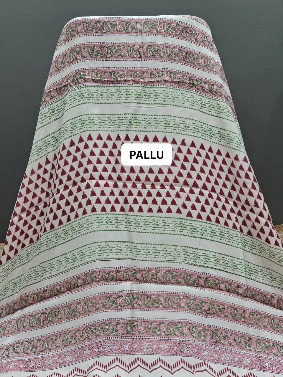 Fire Red Modal Silk Saree pallu