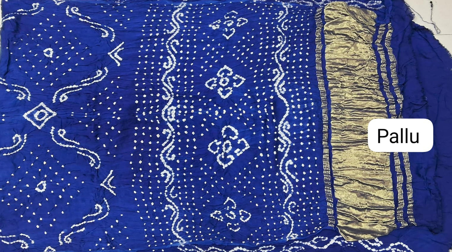Royal Blue Modal Silk Saree Pallu