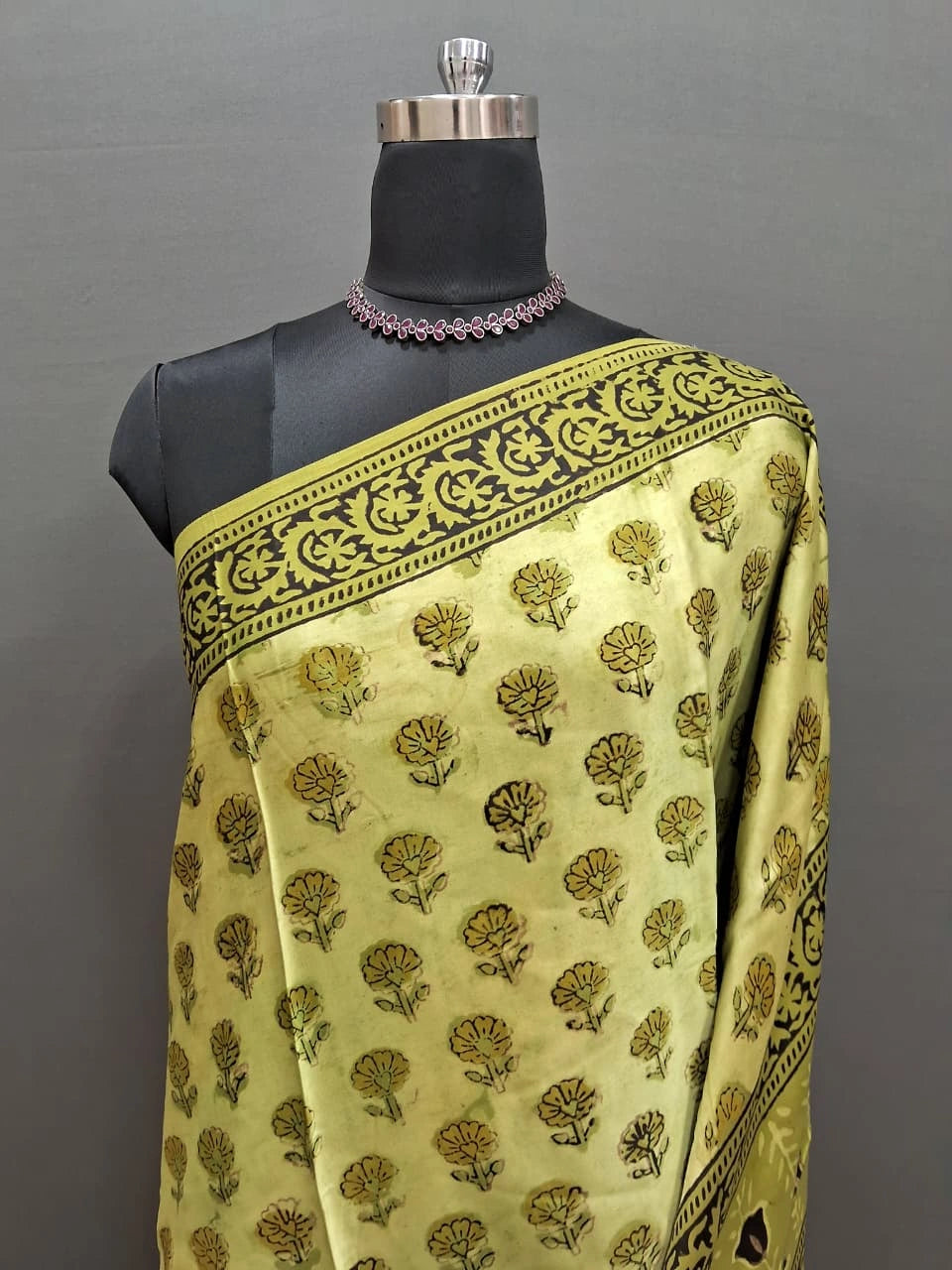 Apple Green Pure Modal Silk Saree 