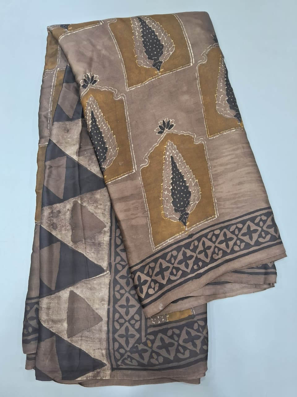 Sand Brown Pure Modal Silk Saree 