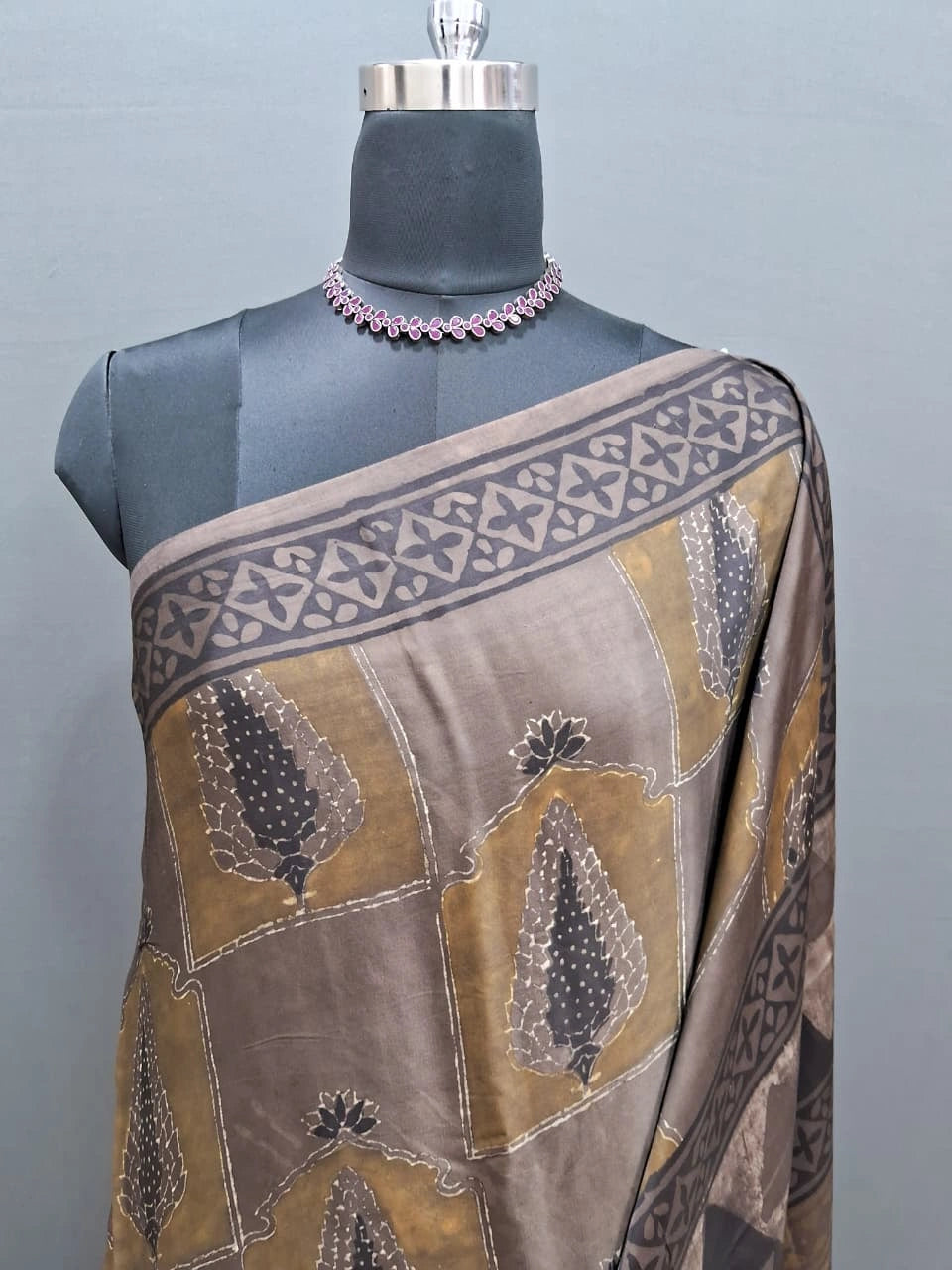 Sand Brown Pure Modal Silk Saree 