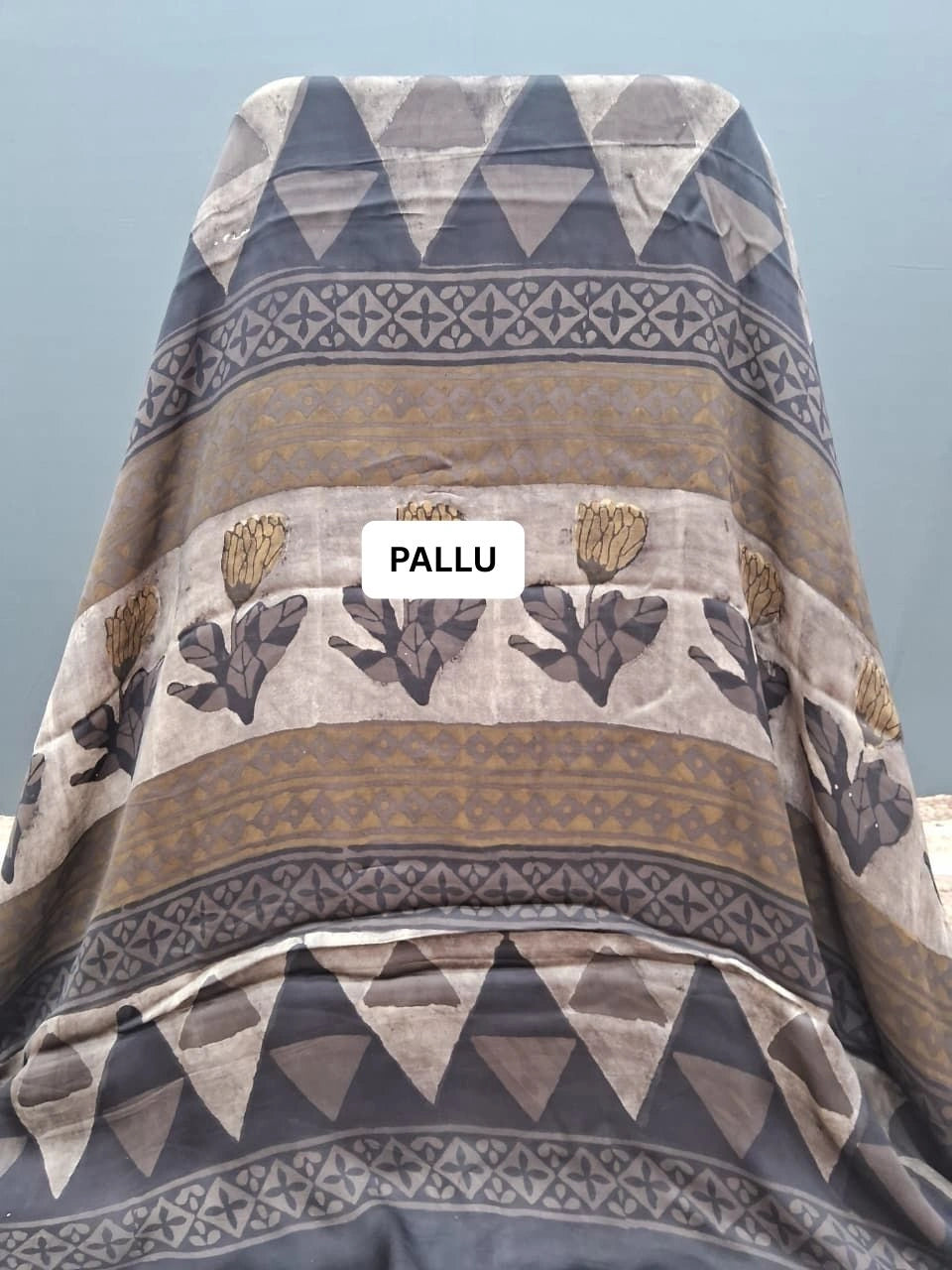 Sand Brown Pure Modal Silk Saree pallu