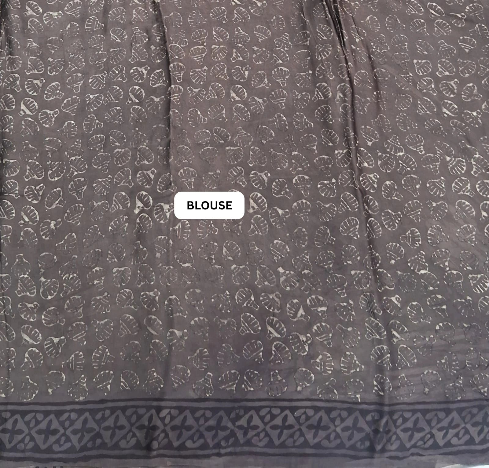 Sand Brown Pure Modal Silk Saree blouse