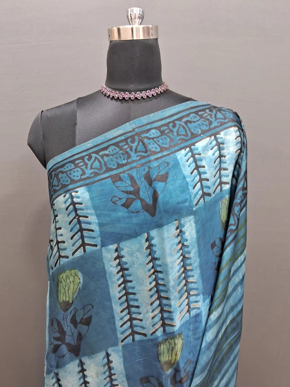 Baby Blue Pure Modal Silk Saree 