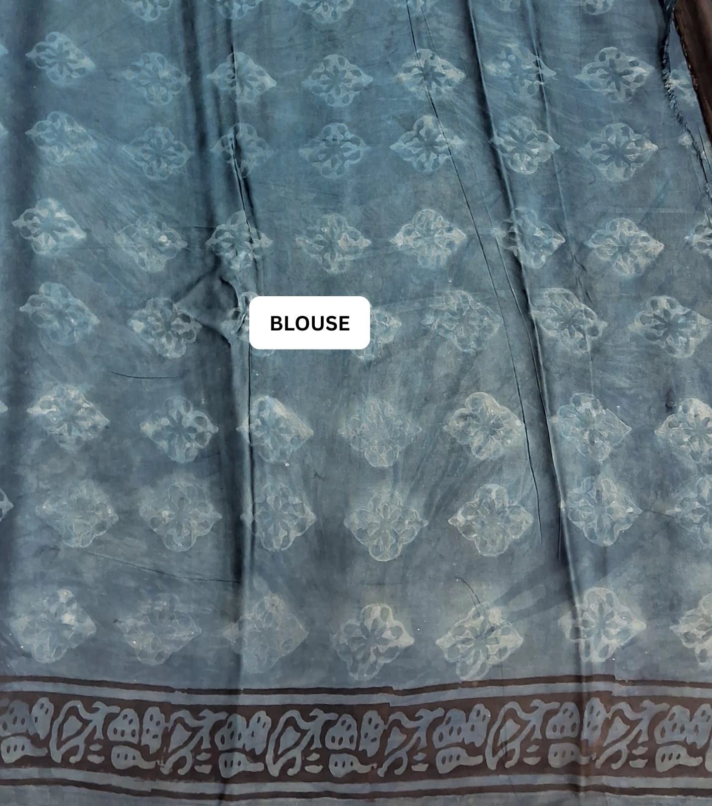 Baby Blue Pure Modal Silk Saree blouse