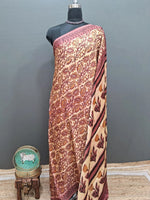 Cream Pure Modal Silk Festive Saree
