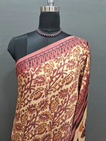 Cream Pure Modal Silk Festive Saree 