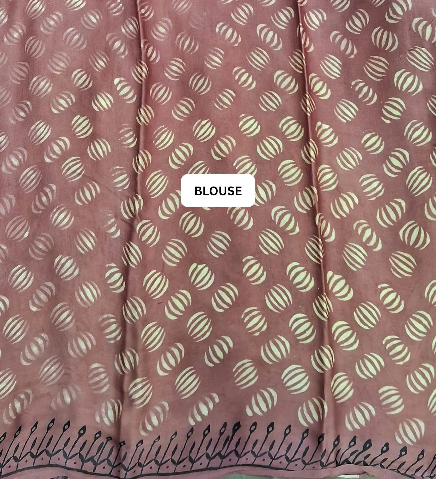 Cream Pure Modal Silk Festive Saree blouse