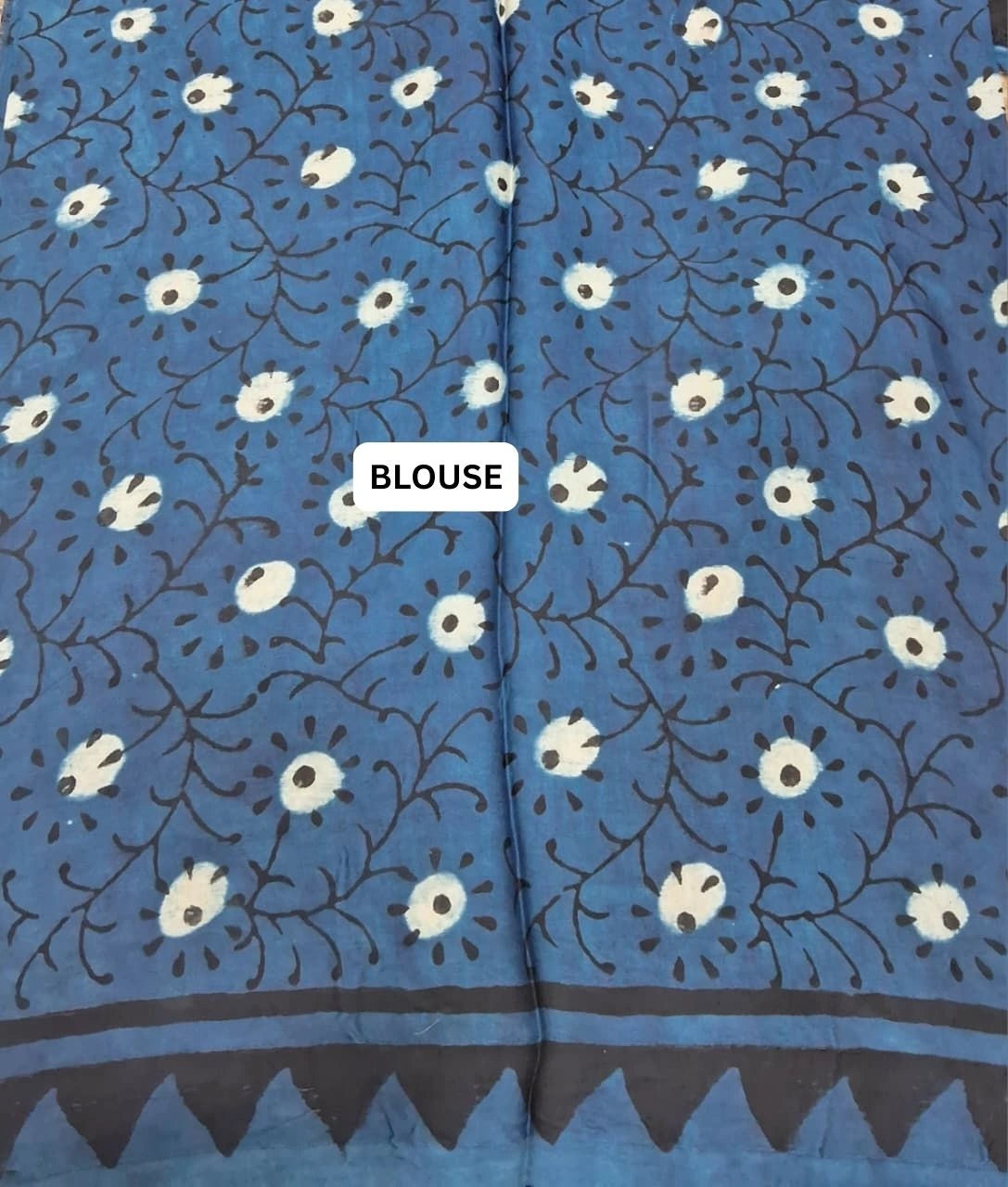 Blue Pure Modal Silk Saree blouse