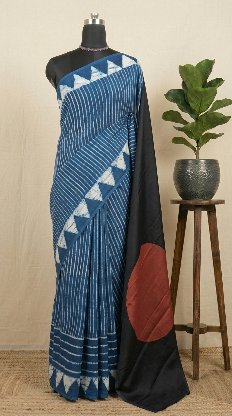 Blue Pure Modal Silk Saree