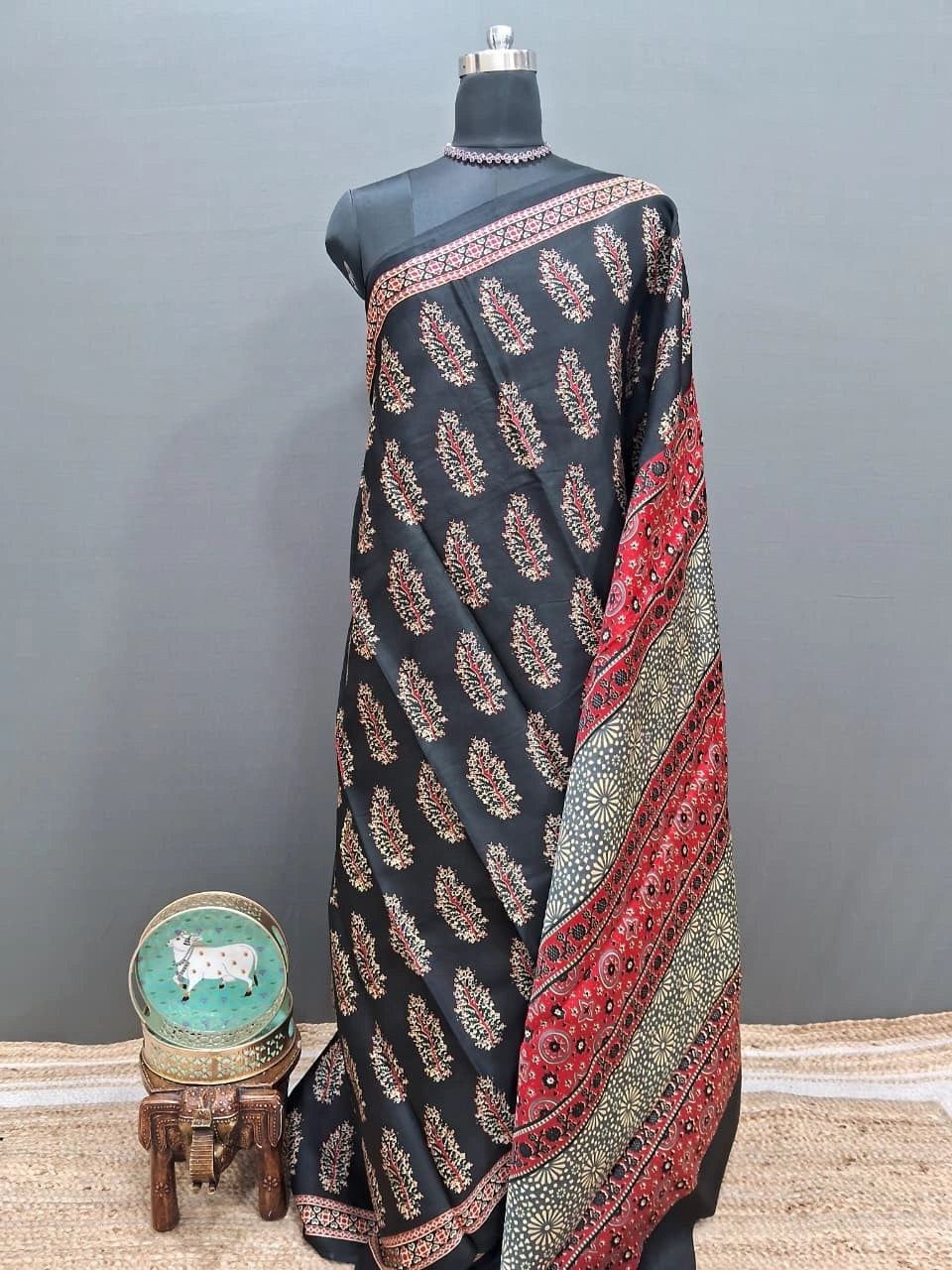 Black Pure Modal Silk Saree 