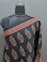 Black Pure Modal Silk Saree 1