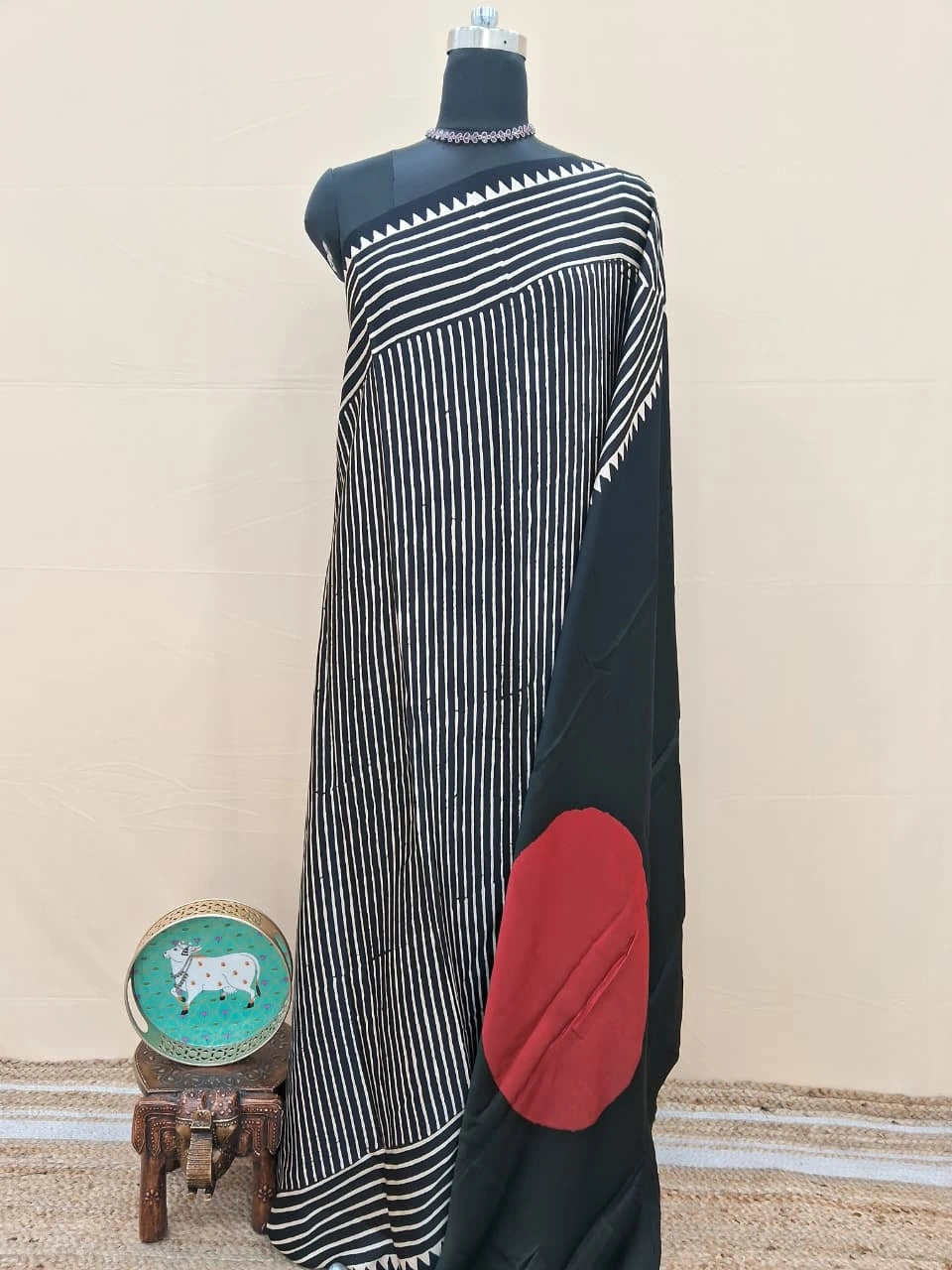 Elegant Black pure Modal Silk Saree 