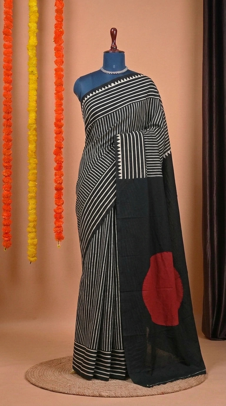 Elegant Black pure Modal Silk Saree 
